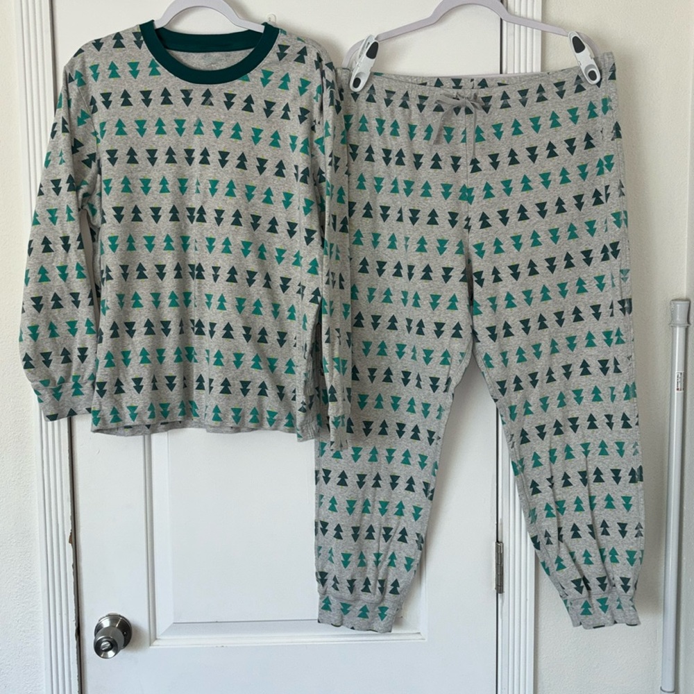 Primary grown-ups adult organic cotton pajamas set XL trees unisex